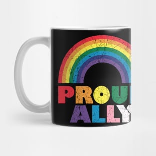 Vintage Proud Ally Gay Pride LGBT Pride Month Mug